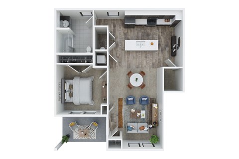 1 Bedroom 1 Bathroom 1st Floor with 763 Sq. Ft. at Union at Oak Grove, Michigan, 48855.